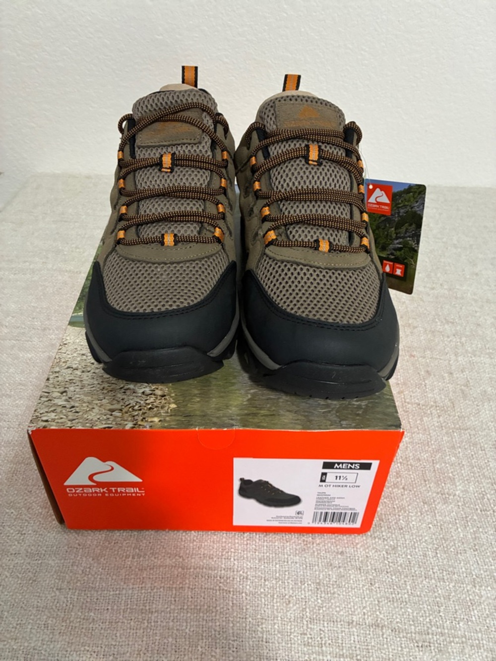 Ozark Trail Men's Taupe Waterproof Hiking Shoes Size 11.5